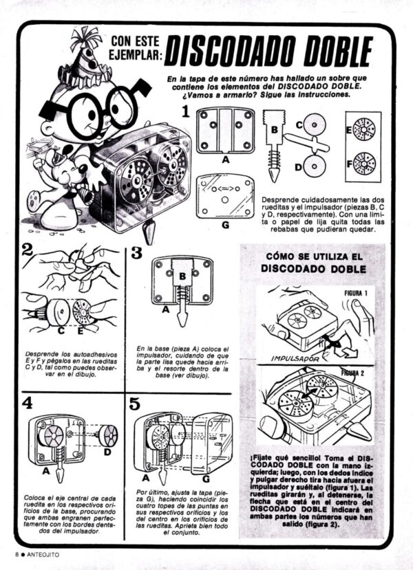 DiscoDado doble 1981 anteojito - Imagen 2